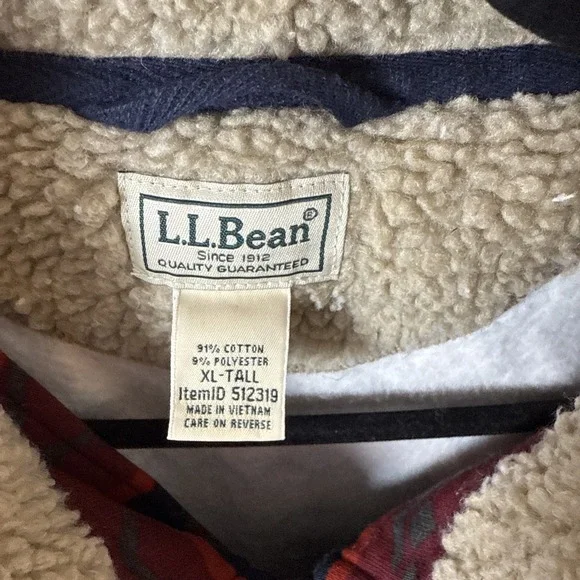 L.L.Bean Half-zip Men'sNavajo Aztec Mens 512319 Sherpa Collar Sweater Size XLT